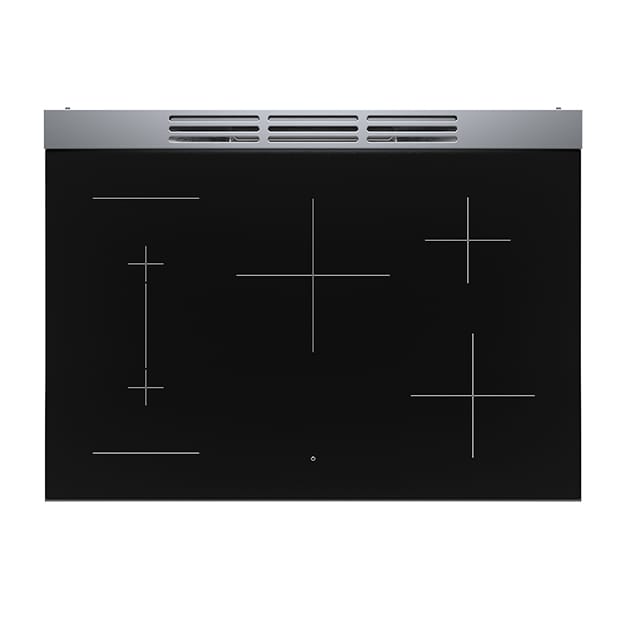 The edge to edge glass surface design delivers modern appeal and cleans easily with a simple wipe